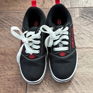Heelys Kids Black Sneakers with White Laces and Red Accents